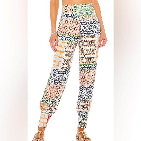 Silvia Tcherassi Taboo Pant in Multi Scarf Geometric Print Joggers XS‎